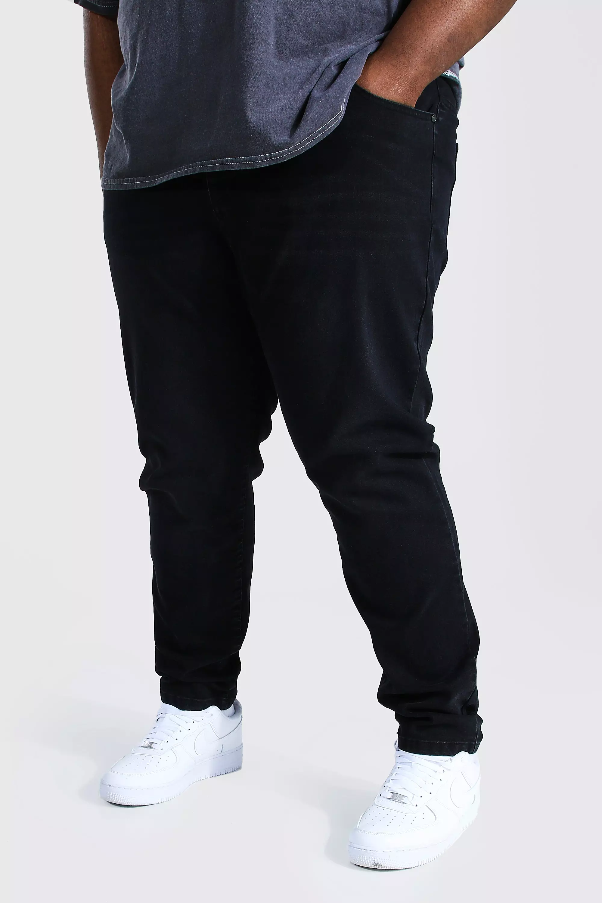 Plus Size Stretch Skinny Fit Jeans boohooMAN USA